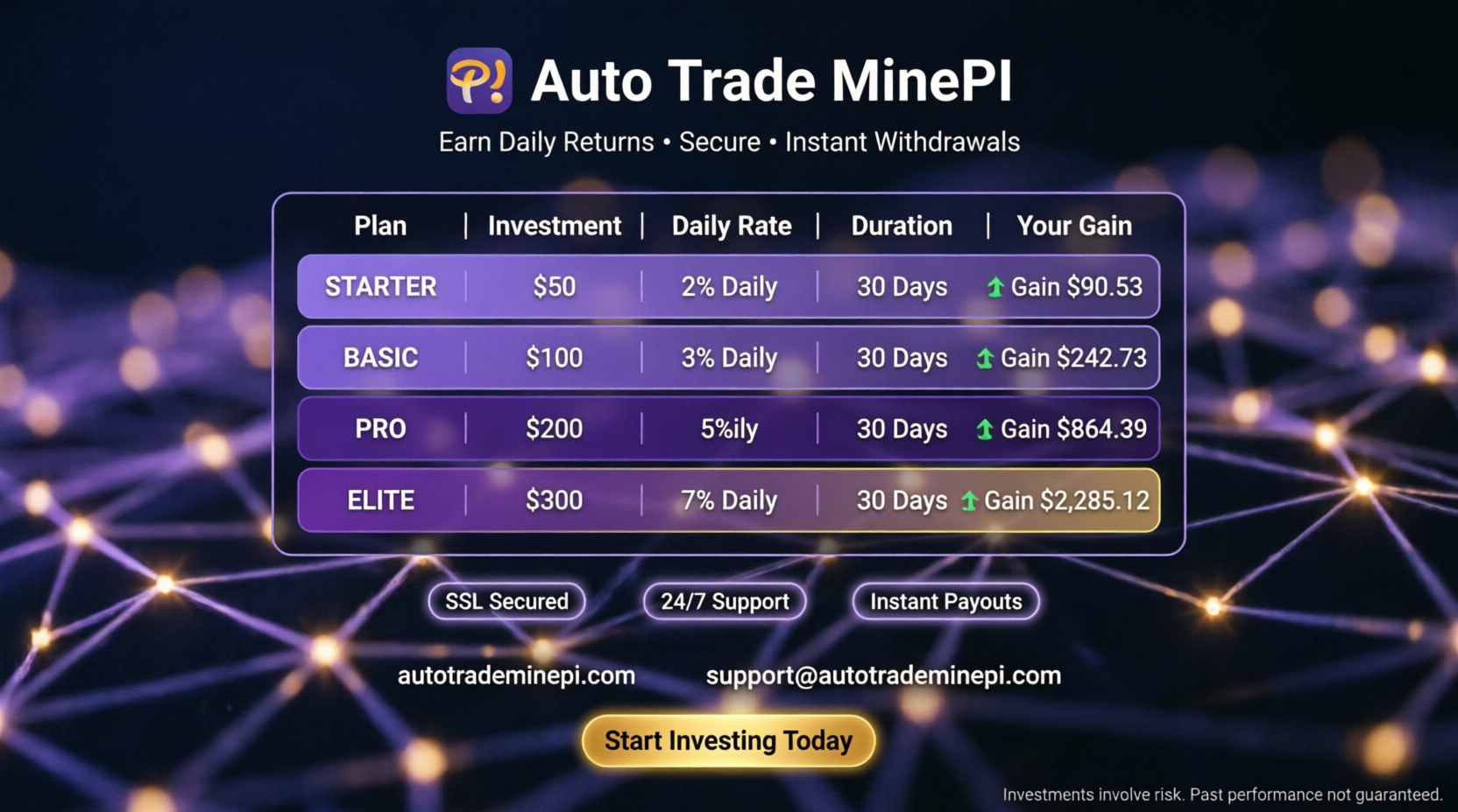 Pi Investment Plans Flyer